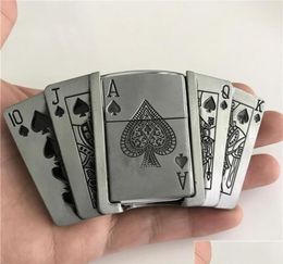 Buckles Retail New Spades 10Jqka Playing Cards Kerosene Lighter Cowboys Belt Buckle With Metal Men Accessories Fit 4Cm Wide Belt287962372