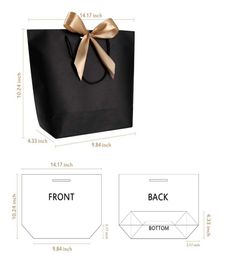 Customizable Large Size Gift Box Packaging Gold Handle Paper Gift Bags Kraft Paper With Handles Wedding Baby Shower Birthday Party9235098