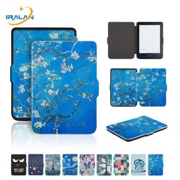 Protectors New Printed PU Leather Case For Kobo Clara N249 Clear HD 6.0" 2018 eBook Cover Silicone Magnetic Protective shell+Film+Stylus