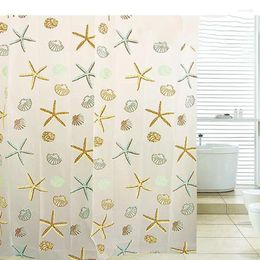 Shower Curtains Modern Restroom Starfish Pattern Curtain PEVA Waterproof Thicken Toilet Door Bathroom Accessaries