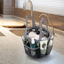 Mesh Shower Caddy Bag Indoor Outdoor Using Carry Container Multi-pocket Storage Tote Bags Organiser Holder with Handles