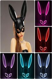 Carnival EL Wire Bunny Mask Masque Masquerade Led Rabbit Night Club Female For Birthday Wedding Party 2207157917790
