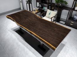 New 2024 Popular Model South America Walnut Natural Shape Table Top Live Edge Wood Slab Dining Table