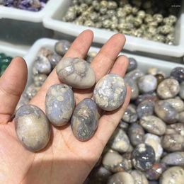 Decorative Figurines 100g Bulk Natural Blue Cherry Agate Tumbled Stones Quartz Crystal Healing Gemstone Mineral Specimen Garden Home