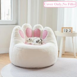 1Pc Winter Cute Bean Bag Cover (Cover Only,No Filler )With Zipper Cat Claw Pattern Living Room Soft Sofa Cover For Adults