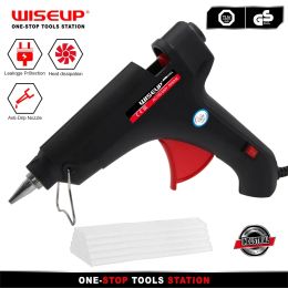 Gun Wiseup 100w Hot Melt Glue Gun with 10mm Glue Sticks Industrial Mini Guns Thermo Electric Heat Temperature Repair Tool Diy Tools