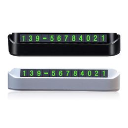 Car Temporary Parking Card Phone Number Holder Luminous Telephone Number Plate Auto Park Stop Car-styling Accessories 130MM*26MM