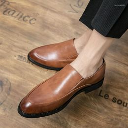 Casual Shoes Luxury Trendy 2024 Slip On Formal Loafers Men Italian Black Male Driving Sneakers Men's Leather