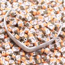 9x10mm 20/50/100pcs Cute Coloured Cat Head Polymer Clay Beads For Jewellery Children's Toys Customised DIY Making Necklace Bracelet