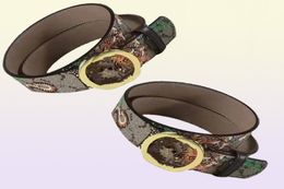 Tiger printed belt Womens Belt Ceinture buckle mens designer belts Leather Black Snake Big Gold Buckle Classic SIZE 105125CM9546924