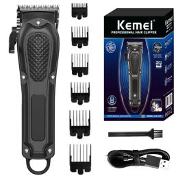 Clippers Kemei cordless professional hair clipper beard hair trimmer for men electric beard hair cutting kit machine rechargeable lithium