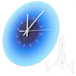 Wall Clocks Acrylic Clock Indoor With Rack Living Room Bedroom Desk Decoration