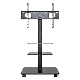 NEW DL-X10 height adjust 40kg 32"-75" LCD TV Floor stand trolley cart 1445mm with wheel brake white 400x400 600x400 with shelf