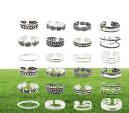 24pcsset Open Toe Rings Silver Plated Toe Rings Fashion Beach Jewelry Accessories Bohemia Style Feet Toe Rings9315359