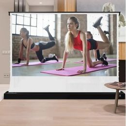 84 Inch Motorised Floor Rising Projection Screen 4K UHD Cinema Theatre Matte White 4K Electric floor rising Projector Screen