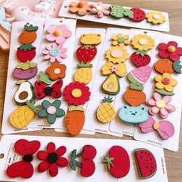 Korean version of childrens posts cartoon candy Coloured hair clip cute and simple hair sorting tool fruit edge clip hair accessories