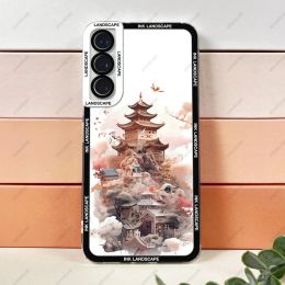 Ink Landscape Phone Case For Samsung Galaxy S20 S21 S22 S23 S24 A12 A13 A21s A22 A31 A32 A71 A72 A73 Plus FE Ultra TPU Cover