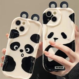 Cute 3D Panda Ears Curly Case for Xiaomi POCO X5 X3 Pro X4 NFC F3 F4 X4 GT M3 M4 Pro Couqe MI 11 Lite 5G NE 12T 12 Lite Cover