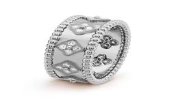 Jewellery designer female diamond ring with four leaf clover kaleidoscope Europe 925 silver fashion gold diamond lovers Jewellery Vale1129594