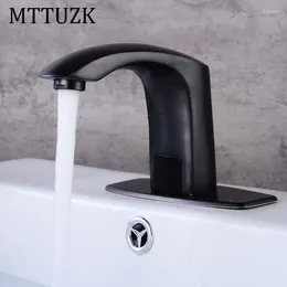 Bathroom Sink Faucets MTTUZK Deck Mounted Oil Rubbed Bronze Automatic Sensor Faucet Basin Touchless Infrared Cold Taps