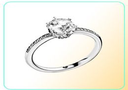 NEW Clear Sparkling Crown Solitaire Ring luxury designer Jewellery for 925 Sterling Silver Women Wedding Rings with Original box6841729