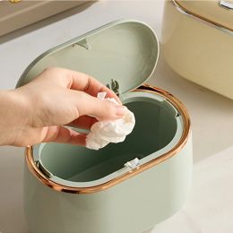 Mini Trash Can with Lid Small Trash Can Desk Trash Can Countertop Tiny Desktop Waste Garbage Bin Commercial Office Wastebasket