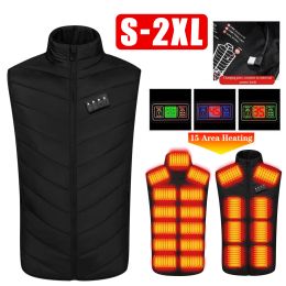 USB Electric Heated Vest 21 Areas Thermal Heating Jacket Self Heating Vest Intelligent Heated Body Warmer Waistcoat for Outdoor