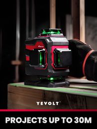 YEVOLT YVGLL4XS16PRO 4-Plane Green Laser Level 5.2Ah 4D 16 Lines with Remote Control Self-Leveling Horizontal & Vertical Tools