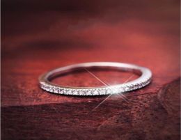 Pave setting Luxury Jewelry Vintage Soild 925 Sterling silver Topaz CZ Diamond Wedding Engagement Band Rings for Women Size 59 Ne4303422