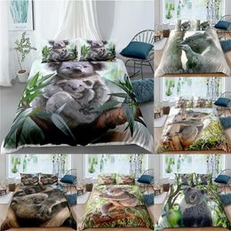 Bedding Sets 3D Set Cute Koala Animal Printed Duvet Cover Bedcloth With Pillowcase Home Textiles