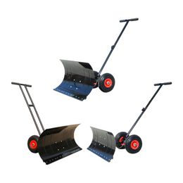 Wheeled Snow Shovel Pusher Multi Angle Efficient for Garden Driveway