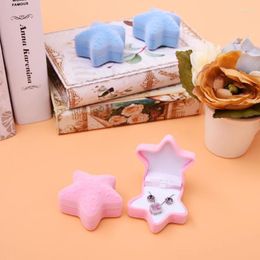 Gift Wrap 3pcs/lot Lovely Starfish Shaped Ring Box High Grade Flannel Material Holiday Jewelry Packaging Store Display