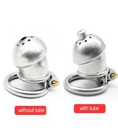 Super Small Metal penis sleeve cock cage urethral catheter stainless steel male device Belt BDSM Penis Ring lock sex toys for men3270028