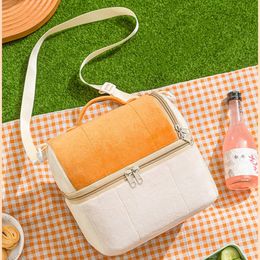 Large Capacity Picnic Food Storage Bag, Lunch Bag, Reject Odor, Heat Preservation, Easy to Clean, Double-layer, Hiking