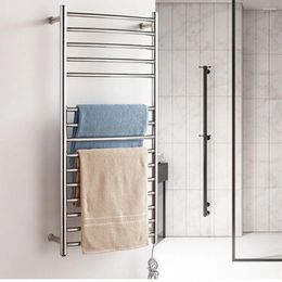 Hooks Electric Heated Towel Rack Rail Wall Mounted 15 Bar Stainless Steel Warmer For Bathroom Equipment