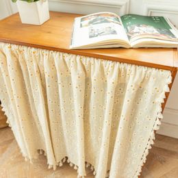 Japanese Style Daisy Short Curtains Korea Pastoral Half-Curtain for Kitchen Cafe Living Room Bay Window Cabinet Curtain