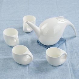 Teaware Sets TingKe Creative Large Water Drop Shape Tea Set 5 Pieces Birthday Gift Modern Minimalist Home Art Bone China Teapot Teacup