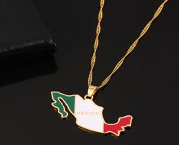 Mexico Map Flag Necklace Fashion Nation Charm Women Sweater Collar Special National Day Memorial Gift Jewelry Pendant Necklaces2131720