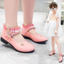 Kids Princess Shoes Baby Soft-solar Toddler Shoes Girl Children Single Shoes sizes 26-36 d9Ab#