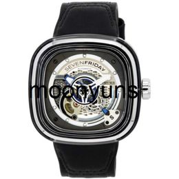 Sevenfriday Watch designer watches Sevenfriday P-Series Grey Skeleton Dial Automatic PS1/01 SF-PS1-01 Mens Watch high quality