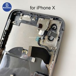 Full Assembly back housing Glass Cover for iPhone X XS MAX Battery Door with Frame FLex Side Buttons Sim Card Tray