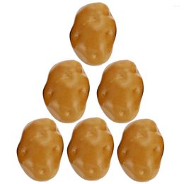 Decorative Flowers 6 Pcs Simulation Potato Props Desktop Small Ornament Kitchen Adornment Fake Potatoes