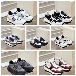 2024 new top Luxury Multi material patchwork of cowhide with contrasting colors men women thick soled lace up sports fashionable versatile casual shoes