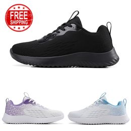 Free Shipping Men Women Running Shoes Low Lace-Up Comfort Black Purple Blue Mens Trainers Sport Sneakers GAI
