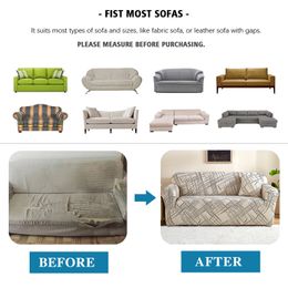 Line Pattern Sofa Cover for Living Room Stretch Cheap Couch Cover Elastic Furniture Protector I shape Corner Sofa Big Sofa Cover