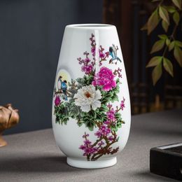 Chinese Jingdezhen Ceramics Vase Flower Arrangement Home Bookcase Cabinet Ornaments Crafts Porch Dining Table Furnishing Decor