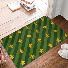 Carpets Fleur De Lys Bathroom Mat Green Orange Rug Home Doormat Kitchen Carpet Entrance Door