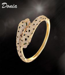 Donia jewelry luxury bangle European and American fashion exaggerated classic leopard print microinlaid zircon designer ring set2609465