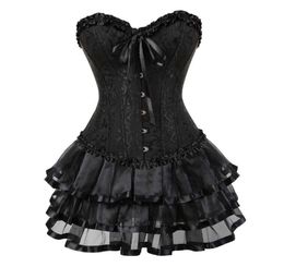 Corset Skirt for Women Steampunk Halloween Bustiers Dress Classic Push Up Embroidery Bodyshaper Clubwear Carnival Costume6982617