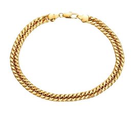 Anklets Wide 7mm Cuban Link Chain Gold Color Anklet Thick 9 10 11 Inches Ankle Bracelet For Women Men Waterproof296B9838046